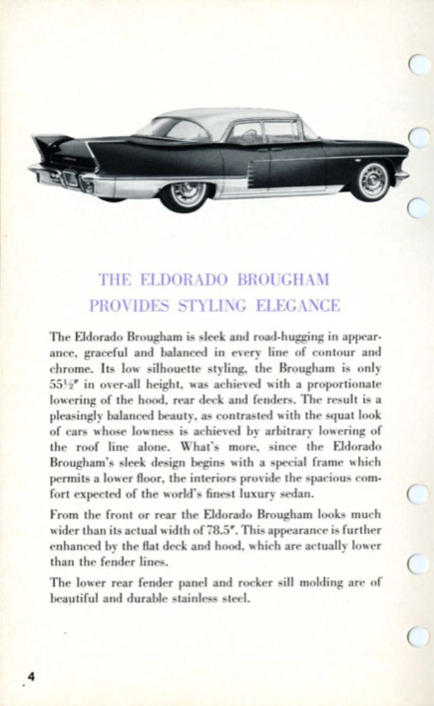 1957 Cadillac Eldorado Brougham Salesmans Data Book Page 21